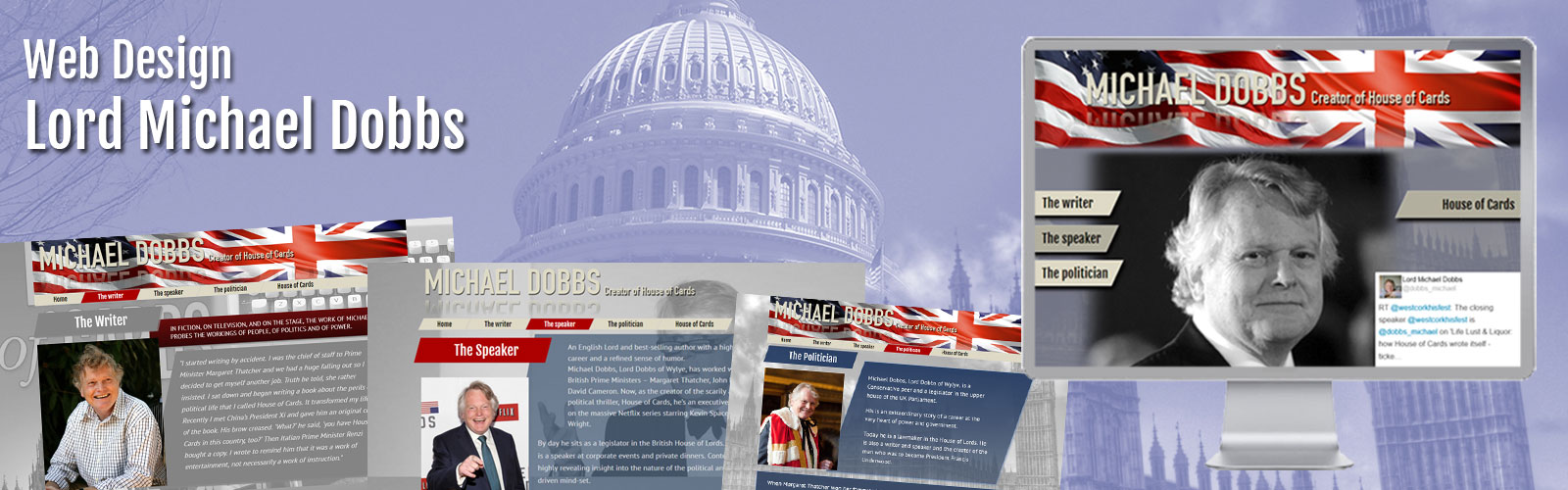 Website Screenshots of Lord Michael Dobbs